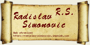 Radislav Simonović vizit kartica